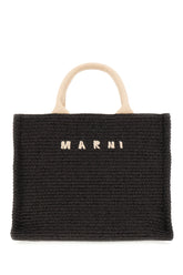 Black raffia small shopping bag -  | Wise