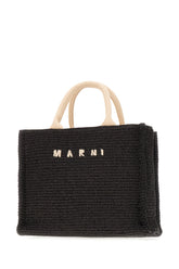 Black raffia small shopping bag -  | Wise