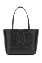 Black leather Logo shopping bag -  | Wise