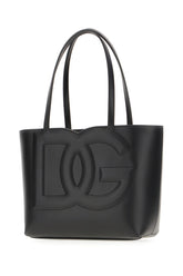 Black leather Logo shopping bag -  | Wise