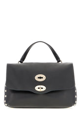 Black leather small Postina handbag -  | Wise