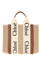 Borsa a mano Woody piccola in lino cappuccino -  | Wise