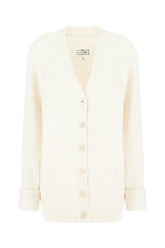 Cardigan oversize in misto cotone avorio -  | Wise