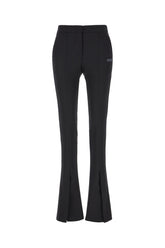 Black stretch polyester blend pants -  | Wise