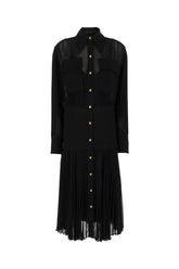 Black polyester shirt dress -  | Wise