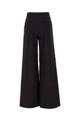 Black stretch wool blend pants -  | Wise