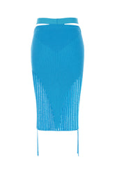 Turquoise stretch viscose blend skirt -  | Wise