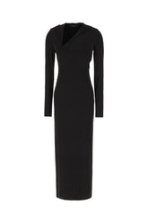 Black stretch viscose dress -  | Wise