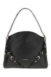 Black leather medium Voyou shoulder bag -  | Wise