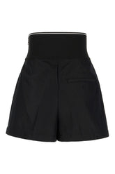 Black cotton blend shorts -  | Wise