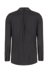 Black stretch silk blouse -  | Wise