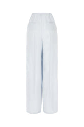 Pastel light blue acetate blend pants -  | Wise