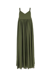 Military green polyester dress -  | Wise