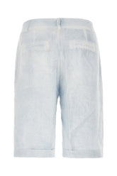 Pastel light blue hemp bermuda shorts -  | Wise