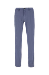 Powder blue stretch cotton pants -  | Wise