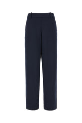 Navy blue stretch cotton pants -  | Wise