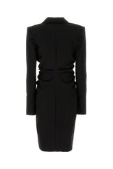 Black stretch cotton blazer dress -  | Wise