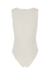 Ivory stretch viscose bodysuit -  | Wise