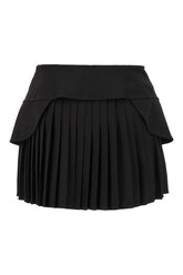 Black stretch polyester blend mini skirt -  | Wise