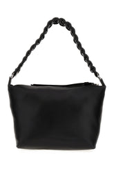 Black nappa leather Lattice shoulder bag -  | Wise