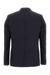 Midnight blue wool blend blazer -  | Wise