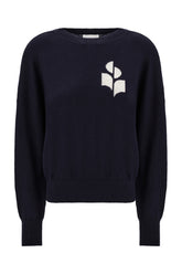 Midnight blue cotton blend sweater -  | Wise