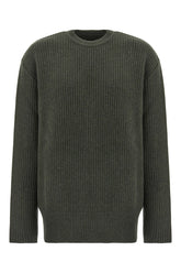 Military green wool oversize sweatshirt -  | Wise