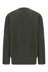 Military green wool oversize sweatshirt -  | Wise