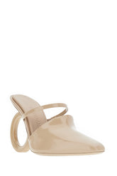 Powder pink leather Elina mules -  | Wise