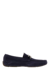 Navy blue suede loafers -  | Wise