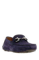 Navy blue suede loafers -  | Wise