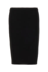 Black stretch wool skirt -  | Wise