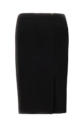 Black stretch wool skirt -  | Wise