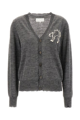 Dark grey wool oversize cardigan -  | Wise