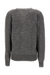 Dark grey wool oversize cardigan -  | Wise