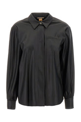 Black synthetic leather shirt -  | Wise