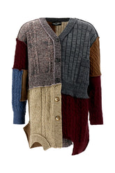 Cardigan oversize in misto lana multicolor -  | Wise