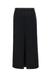 Black wool blend skirt -  | Wise