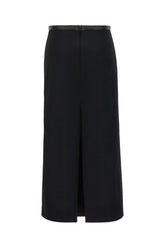 Black wool blend skirt -  | Wise