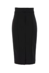 Black stretch viscose blend skirt -  | Wise