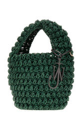 Bottle green cotton Popcorn handbag -  | Wise