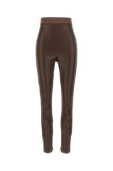 Chocolate stretch satin leggings -  | Wise