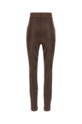 Chocolate stretch satin leggings -  | Wise