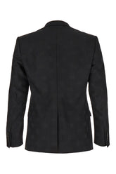 Black stretch wool blend blazer -  | Wise