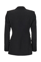 Black stretch wool blend blazer -  | Wise