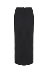 Black stretch acetate blend skirt -  | Wise