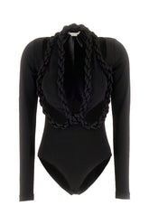 Black stretch viscose bodysuit -  | Wise