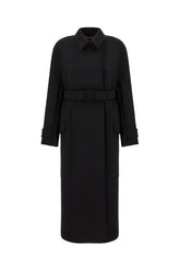 Black stretch wool blend coat -  | Wise