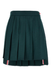 Military green wool mini skirt -  | Wise