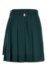 Military green wool mini skirt -  | Wise